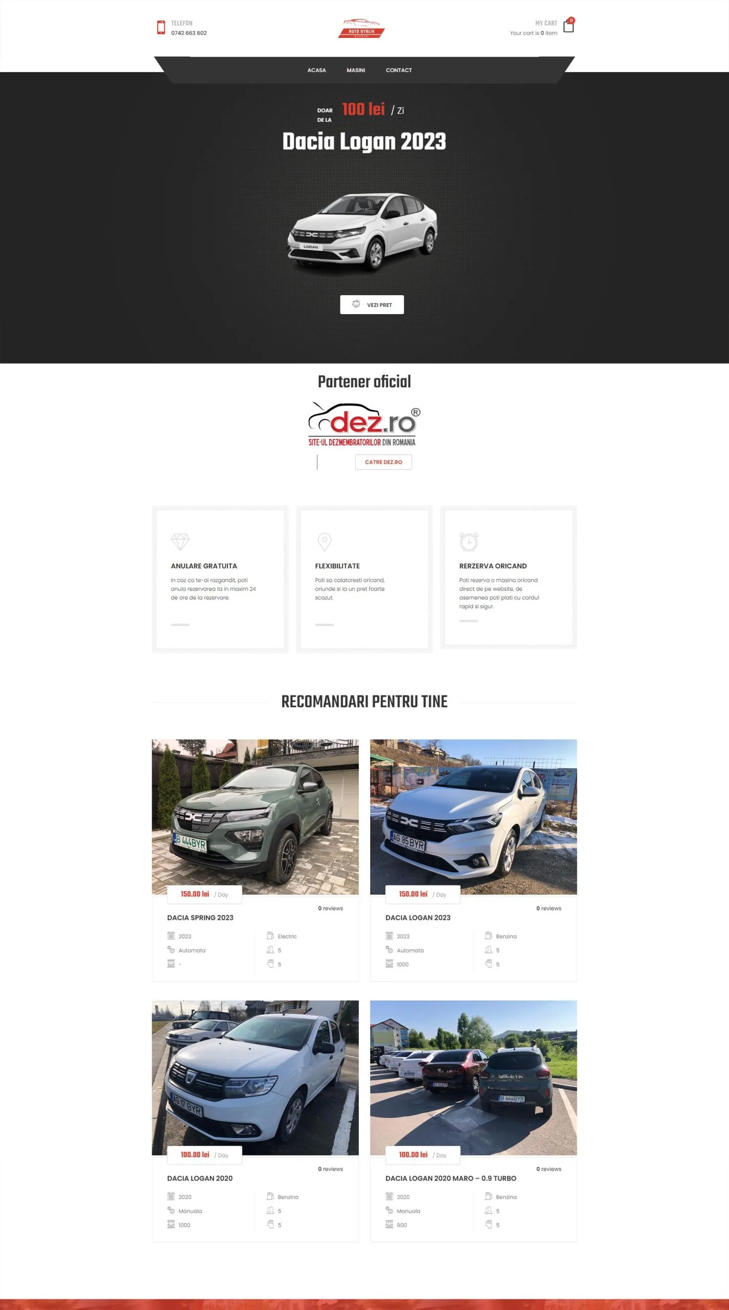 Screenshot Inchirieri Auto Arges