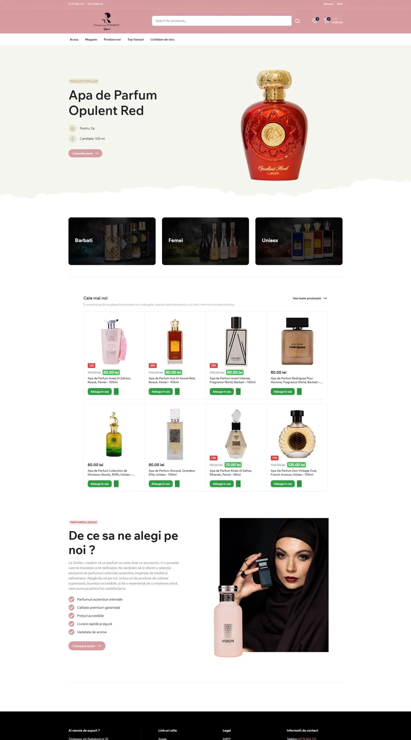 Screenshot Parfumeria Zodiac