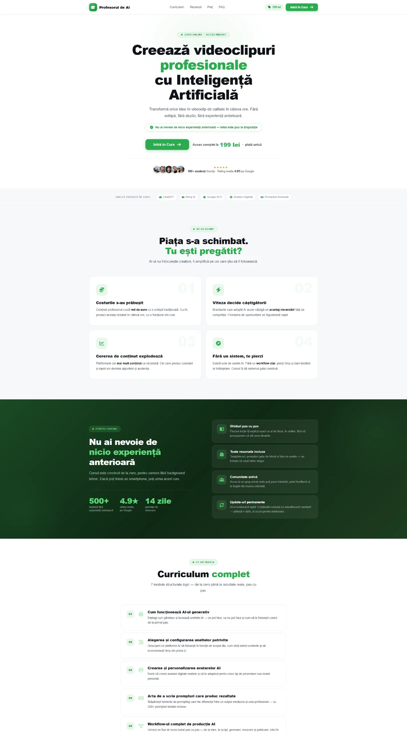 Screenshot Profesorul de AI